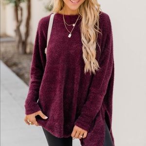 Pink lily Small Uncomplicate my life pullover in wine